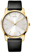  Shop Authentic Calvin Klein City Silver Dial Black Leather Strap Watch for Men - K2G21520 - Luxxuri