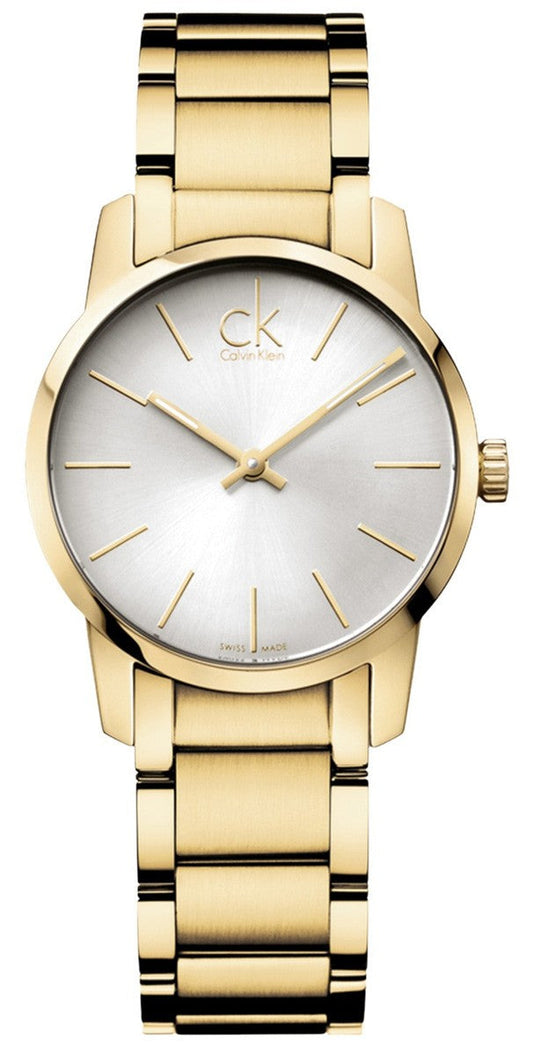  Shop Authentic Calvin Klein City White Dial Gold Steel Strap Watch for Women - K2G23546 - Luxxuri