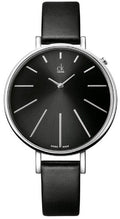  Shop Authentic Calvin Klein Equal Black Dial Black Leather Strap Watch for Women - K3E231C1 - Luxxuri