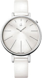  Shop Authentic Calvin Klein Equal White Dial White Leather Strap Watch for Women - K3E231L6 - Luxxuri