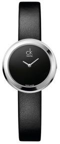  Shop Authentic Calvin Klein Firm Black Dial Black Leather Strap Watch for Women - K3N231C1 - Luxxuri