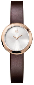  Shop Authentic Calvin Klein Firm White Dial Brown Leather Strap Watch for Women - K3N236G6 - Luxxuri