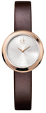  Shop Authentic Calvin Klein Firm White Dial Brown Leather Strap Watch for Women - K3N236G6 - Luxxuri