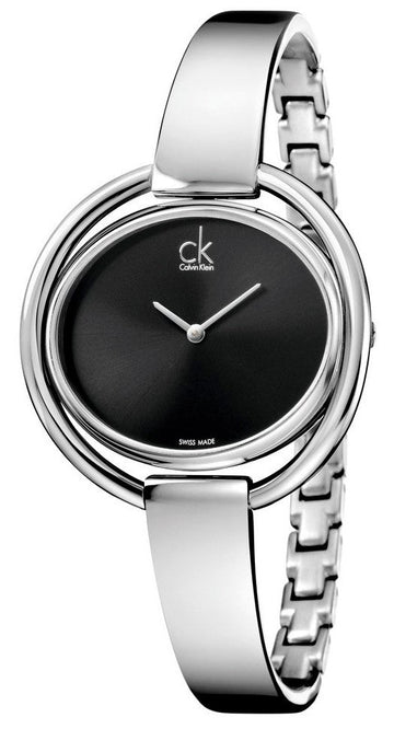  Shop Authentic Calvin Klein Impetuous Black Dial Silver Steel Strap Watch for Women - K4F2N111 - Luxxuri