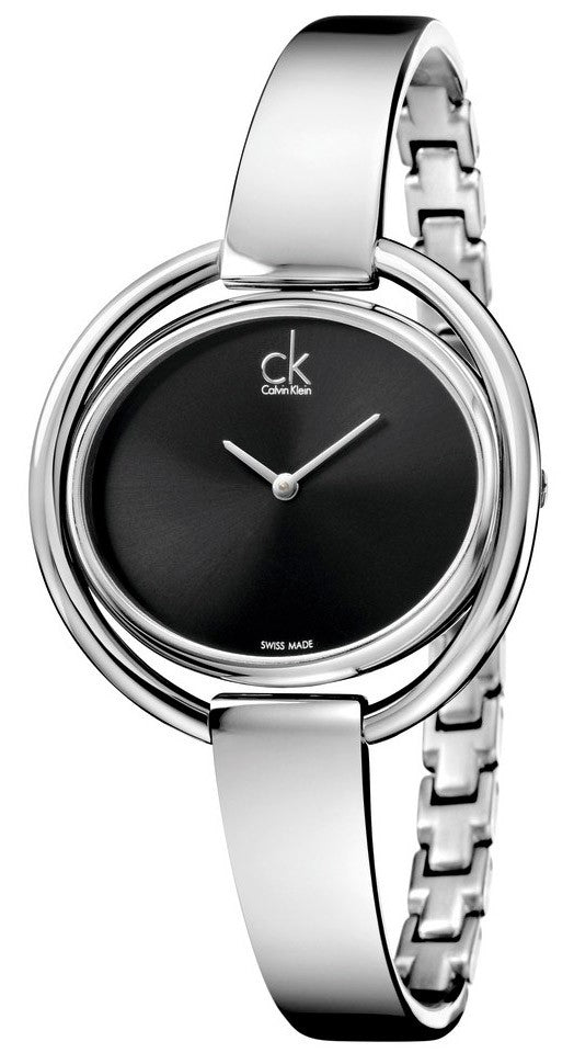  Shop Authentic Calvin Klein Impetuous Black Dial Silver Steel Strap Watch for Women - K4F2N111 - Luxxuri