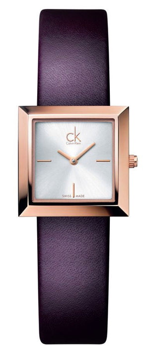  Shop Authentic Calvin Klein Mark White Dial Brown Leather Strap Watch for Women - K3R236G6 - Luxxuri