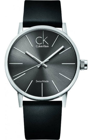  Shop Authentic Calvin Klein Minimal Black Dial Black Leather Strap Watch for Men - K7621107 - Luxxuri