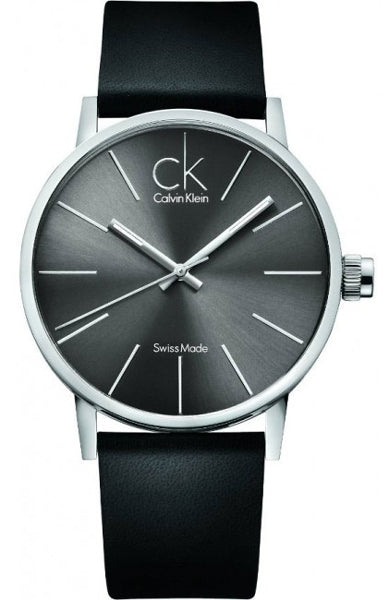  Shop Authentic Calvin Klein Minimal Black Dial Black Leather Strap Watch for Men - K7621107 - Luxxuri