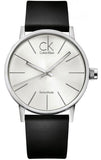  Shop Authentic Calvin Klein Post Minimal Silver Dial Black Leather Strap Watch for Men - K7621192 - Luxxuri