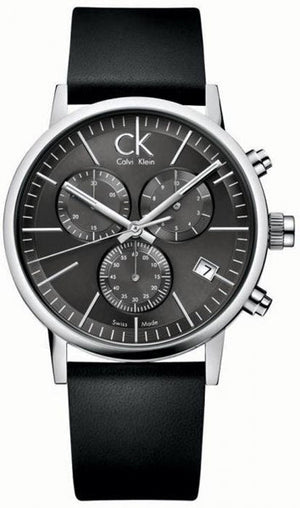  Shop Authentic Calvin Klein Post Minimal Chronograph Black Dial Black Leather Strap Watch for Men - K7627107 - Luxxuri