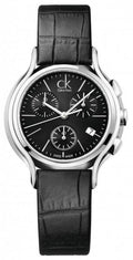  Shop Authentic Calvin Klein Skirt Chronograph Black Dial Black Leather Strap Watch for Men - K2U291C1 - Luxxuri