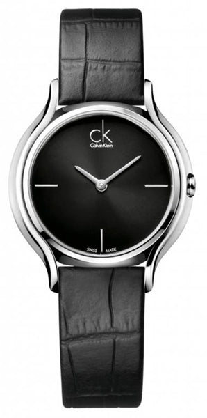  Shop Authentic Calvin Klein Skirt Black Dial Black Leather Strap Watch for Women  - K2U231C1 - Luxxuri
