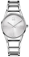  Shop Authentic Calvin Klein Stately White Dial Silver Steel Strap Watch for Women - K3G23126 - Luxxuri