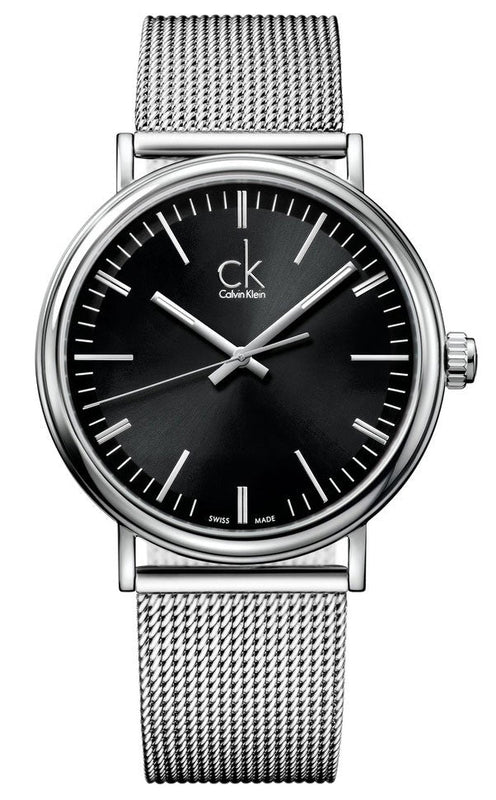  Shop Authentic Calvin Klein Surround Black Dial Silver Mesh Bracelet Watch for Men - K3W21121 - Luxxuri