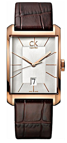  Shop Authentic Calvin Klein Window Silver Dial Brown Leather Strap Watch for Men - K2M21620 - Luxxuri