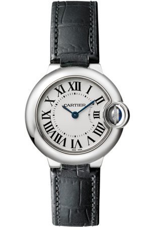  Shop Authentic Cartier Ballon Bleu Silver Dial Black Leather Strap Watch for Women - W69018Z4 - Luxxuri