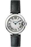  Shop Authentic Cartier Ballon Bleu Silver Dial Black Leather Strap Watch for Women - W69018Z4 - Luxxuri