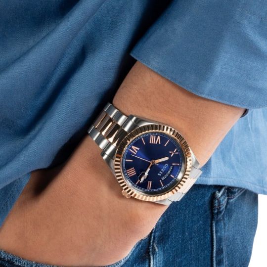  Shop Authentic Guess Quartz Blue Dial Two Tone Steel Strap Watch For Men - GW0265G12 - Luxxuri