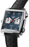  Shop Authentic Tag Heuer Monaco Automatic Chronograph Blue Dial Black Leather Strap Watch for Men - CAW211P.FC6356 - Luxxuri