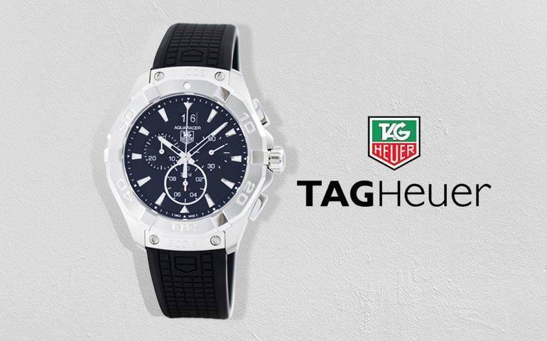 Tag Heuer Aquaracer Chronograph Black Dial Black Rubber Strap Watch for Men - CAY1110.FT6041