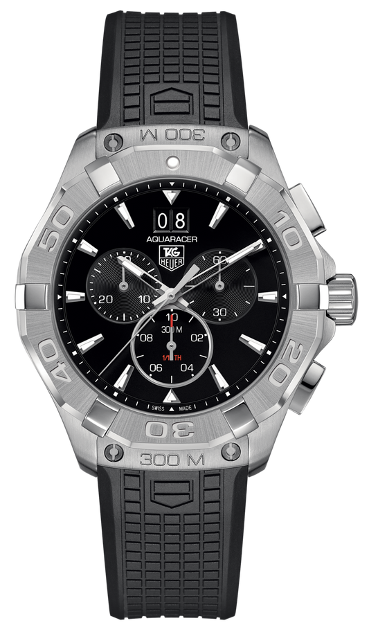  Shop Authentic Tag Heuer Aquaracer Chronograph Black Dial Black Rubber Strap Watch for Men - CAY1110.FT6041 - Luxxuri
