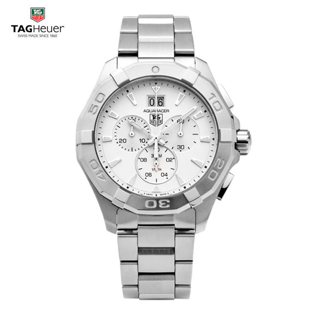  Shop Authentic Tag Heuer Aquaracer White Dial Silver Steel Strap Watch for Men - CAY1111.BA0927 - Luxxuri
