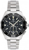  Shop Authentic Tag Heuer Aquaracer Quartz Chronograph Black Dial Silver Steel Strap Watch for Men - CAY111A.BA0927 - Luxxuri