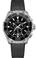  Shop Authentic Tag Heuer Carrera Aquaracer Quartz Chronograph Black Dial Black Rubber Strap Watch for Men - CAY111A.FT6041 - Luxxuri