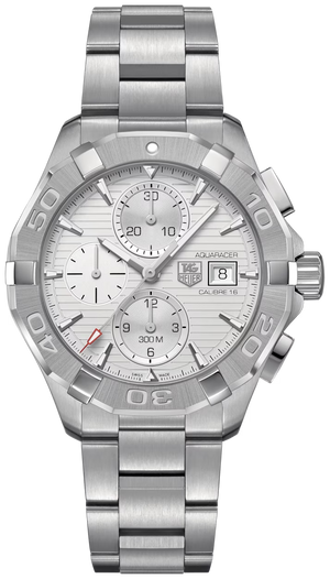  Shop Authentic Tag Heuer Aquaracer Caliber 16 Automatic Chronograph White Dial Silver Steel Strap Watch for Men - CAY2111.BA0927 - Luxxuri