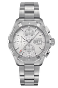  Shop Authentic Tag Heuer Aquaracer Caliber 16 Automatic Chronograph White Dial Silver Steel Strap Watch for Men - CAY2111.BA0927 - Luxxuri