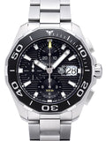  Shop Authentic Tag Heuer Aquaracer Calibre 16 Day-Date Black Dial Silver Steel Strap Watch for Men - CAY211A.BA0927 - Luxxuri