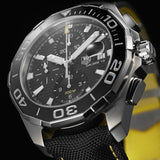  Shop Authentic Tag Heuer Aquaracer Automatic Chronograph Black Dial Black Nylon Strap Watch for Men - CAY211A.FC6361 - Luxxuri