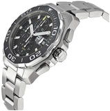  Shop Authentic Tag Heuer Aquaracer Calibre 16 Day-Date Black Dial Silver Steel Strap Watch for Men - CAY211A.BA0927 - Luxxuri