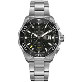  Shop Authentic Tag Heuer Aquaracer Calibre 16 Day-Date Black Dial Silver Steel Strap Watch for Men - CAY211A.BA0927 - Luxxuri