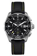 Tag Heuer Aquaracer Automatic Chronograph Black Dial Black Nylon Strap Watch for Men - CAY211A.FC6361