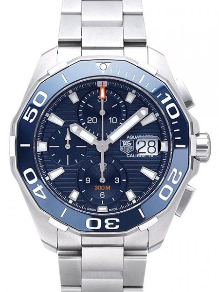  Shop Authentic Tag Heuer Aquaracer Calibre 16 43mm Blue Dial Silver Steel Strap Watch for Men - CAY211B.BA0927 - Luxxuri