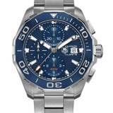  Shop Authentic Tag Heuer Aquaracer Calibre 16 43mm Blue Dial Silver Steel Strap Watch for Men - CAY211B.BA0927 - Luxxuri