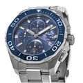  Shop Authentic Tag Heuer Aquaracer Calibre 16 43mm Blue Dial Silver Steel Strap Watch for Men - CAY211B.BA0927 - Luxxuri
