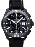  Shop Authentic Tag Heuer Aquaracer Chronograph PVD Black Dial Black Nylon Strap Watch for Men - CAY218A.FC6361 - Luxxuri