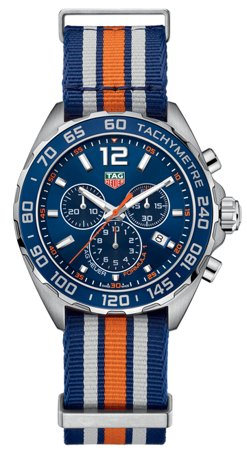 Tag Heuer Formula 1 Chronograph 43mm Blue Dial NATO Strap Watch for Men - CAZ1014.FC8196