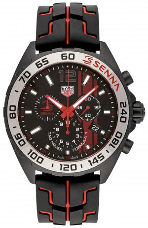  Shop Authentic Tag Heuer Formula 1 Ayrton Senna Limited Edition Black Dial Two Tone Rubber Strap Watch for Men - CAZ1019.FT8027 - Luxxuri