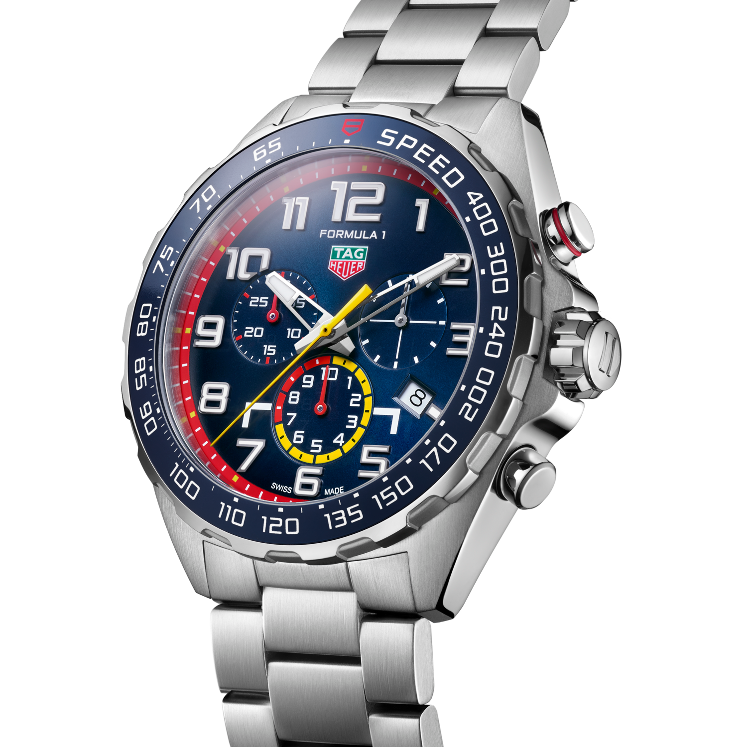 Tag Heuer Formula 1 x Red Bull Racing Chronograph Blue Dial Silver Steel Strap Watch for Men - CAZ101AL.BA0842