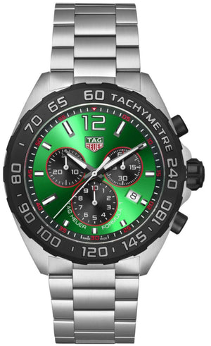  Shop Authentic Tag Heuer Formula 1  Chronograph Green Dial Silver Steel Strap Watch for Men - CAZ101AP.BA0842 - Luxxuri
