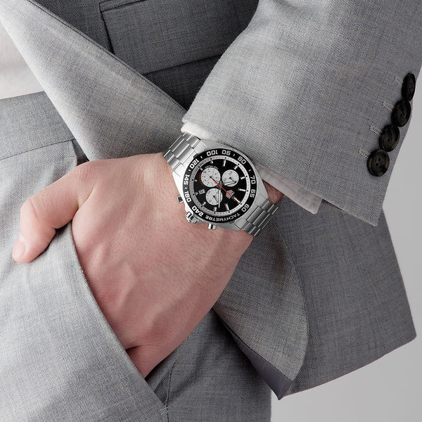  Shop Authentic Tag Heuer Formula 1 Chronograph Black Dial Silver Steel Strap Watch for Men - CAZ101E.BA0842 - Luxxuri