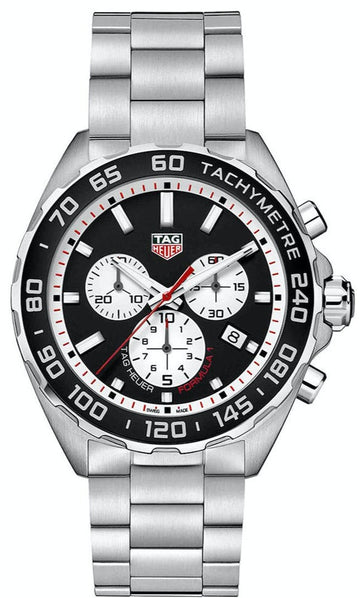  Shop Authentic Tag Heuer Formula 1 Chronograph Black Dial Silver Steel Strap Watch for Men - CAZ101E.BA0842 - Luxxuri