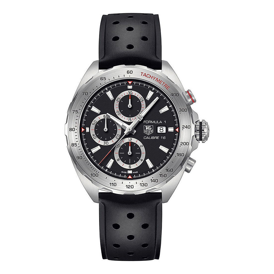 Tag Heuer Formula 1 Calibre 16 Black Dial Black Leather Strap Watch for Men - CAZ2010.FT8024
