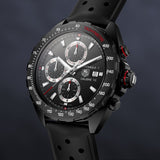  Shop Authentic Tag Heuer Formula 1 Automatic Chronograph Black Dial Black Leather Strap Watch for Men - CAZ2011.FT8024 - Luxxuri
