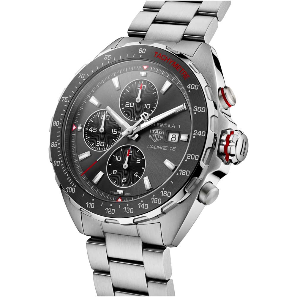  Shop Authentic Tag Heuer Formula 1 Automatic Chronograph Grey Dial Silver Strap Watch for Men - CAZ2012.BA0876 - Luxxuri
