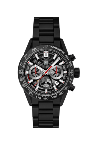 Tag Heuer Carrera Automatic Chronograph Black Dial Black Steel Strap Watch for Men - CBG2090.BH0661