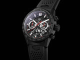  Shop Authentic Tag Heuer Carrera Chronograph Steel & Ceramic Black Dial Black Rubber Strap Watch for Men - CBG2090.FT6145 - Luxxuri